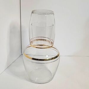 TUMBLE UP Clear Glass With Gold Trim